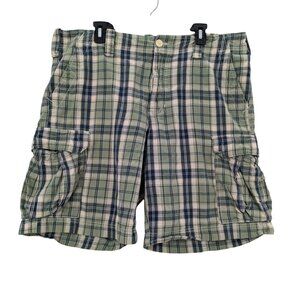 Vintage Ralph Lauren Polo Jeans Co Cargo Shorts Size 38 Plaid Y2K Gorpcore 90s